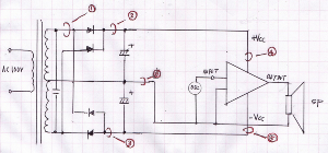 【第１５図】センタータップ±２電源整流方式基本回路